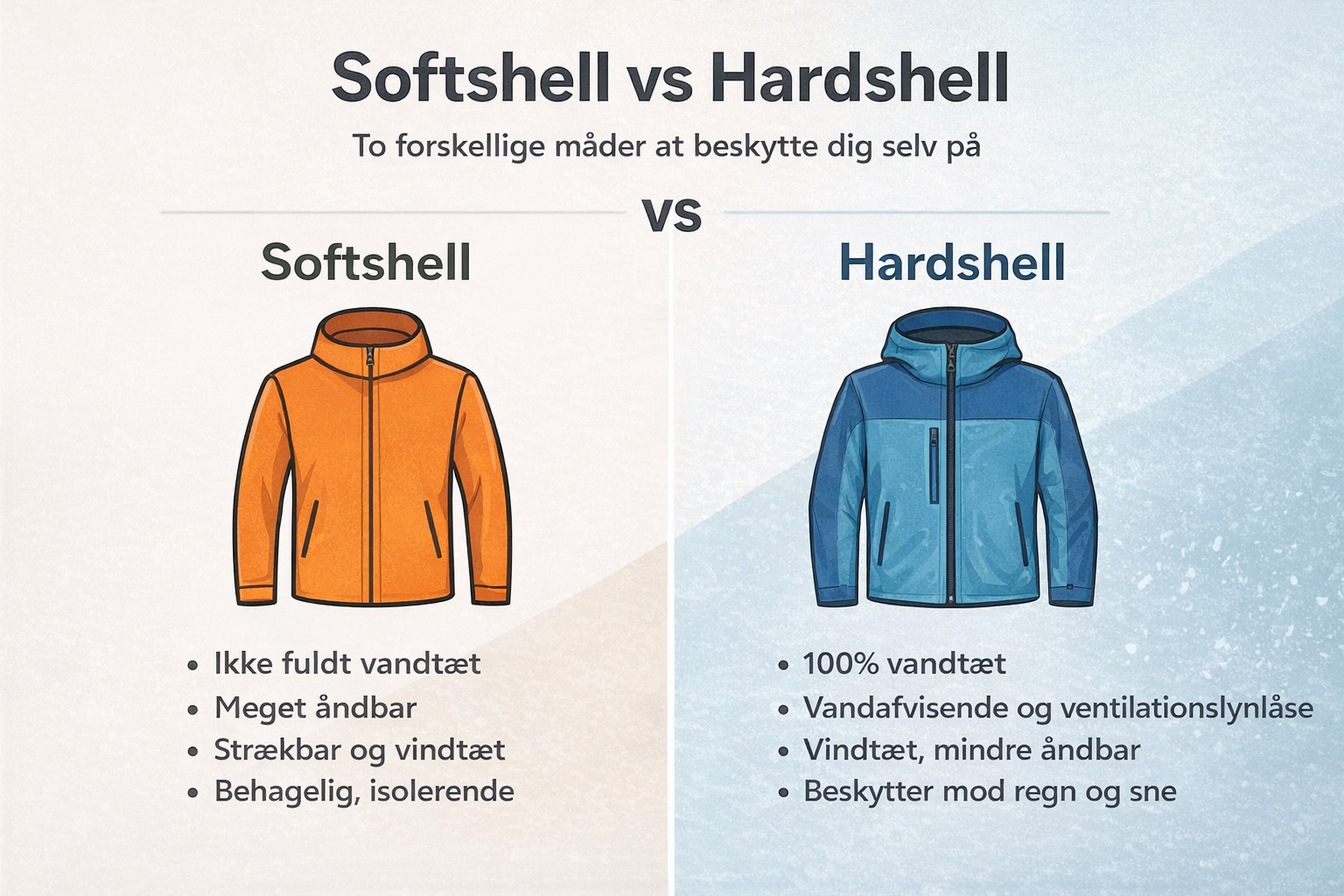 Softshell vs. hardshell – hvilken jakke skal du vælge?