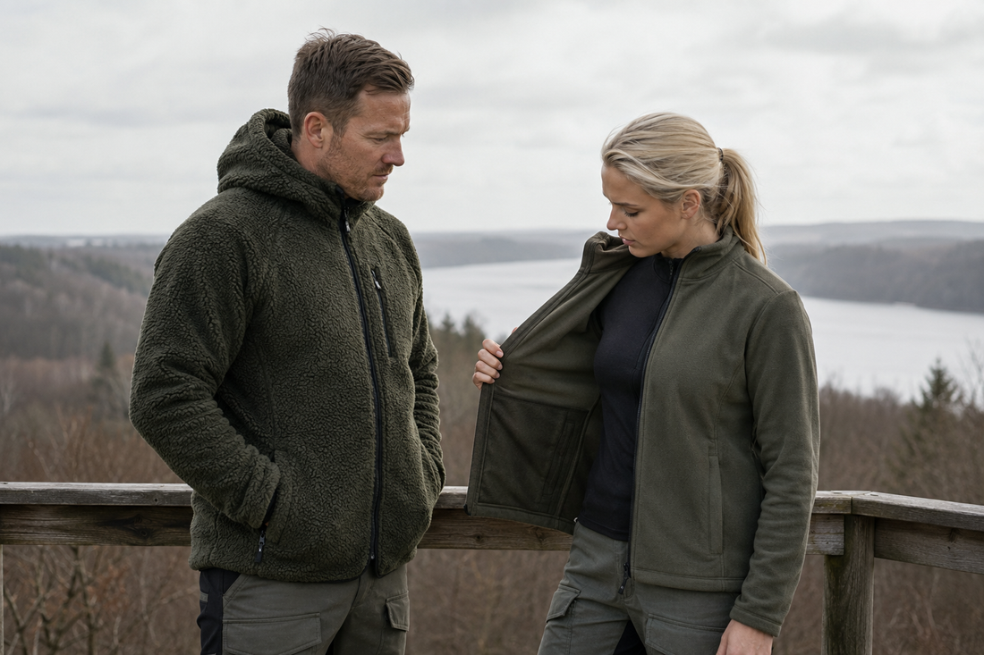 Sherpa fleece hoodie sammenlignet med almindelig fleece – forskel på varme og brug i dansk vejr