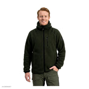 Herre i oliven Arctic Sherpa fleecejakke set forfra
