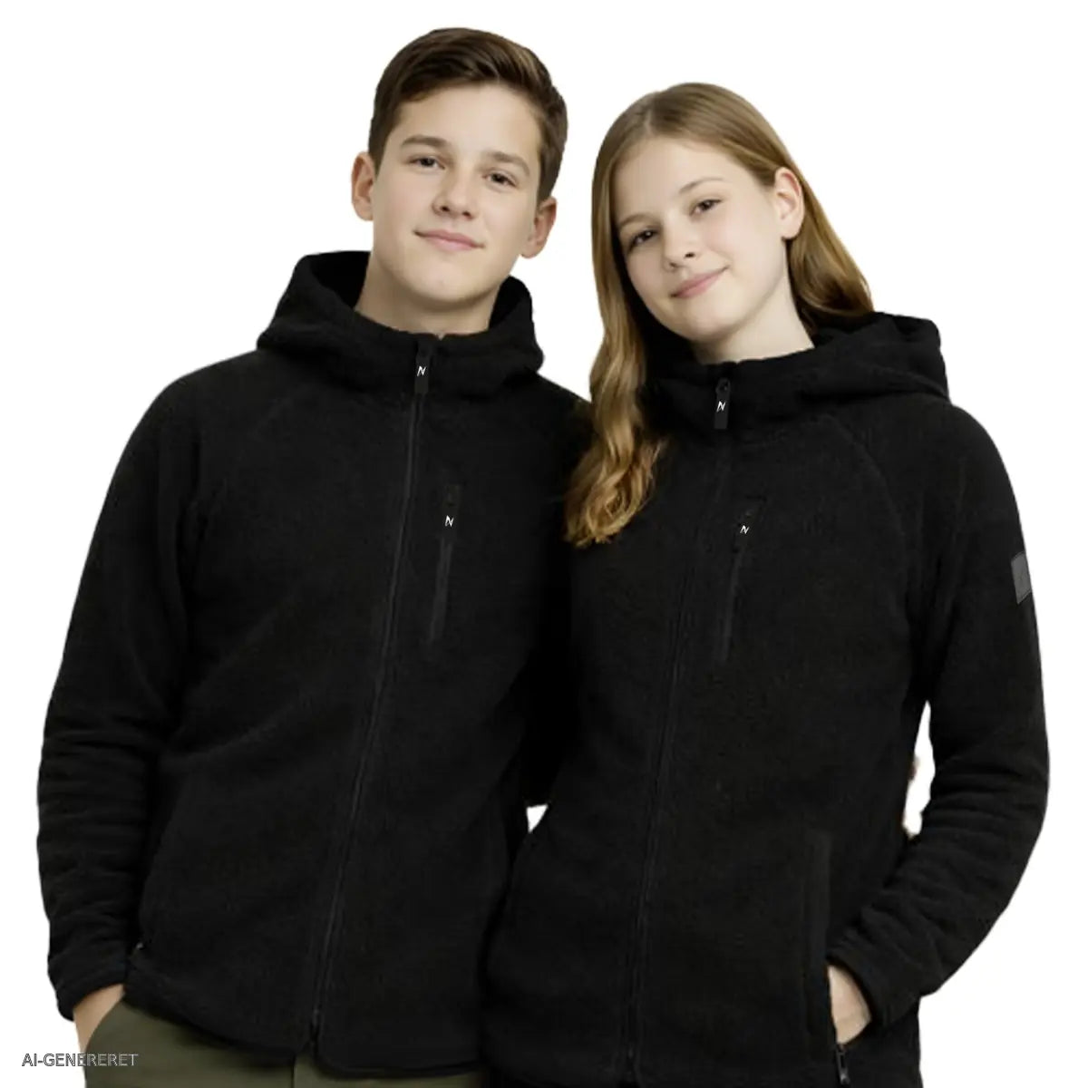 Teenagere i sorte Arctic Sherpa fleecejakker